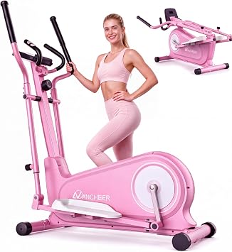 ANCHEER Elliptical Exercise Machine Foldable Elliptical Trainer 16" Stride