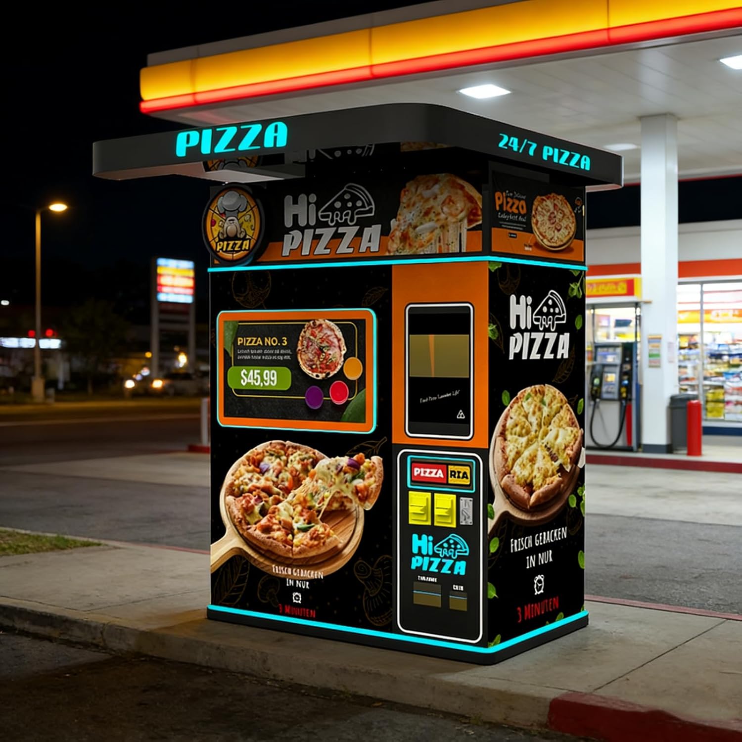 Automatic Self Service Pizza Vending Machine with Digital Touch Screen Control for Street Food Retail