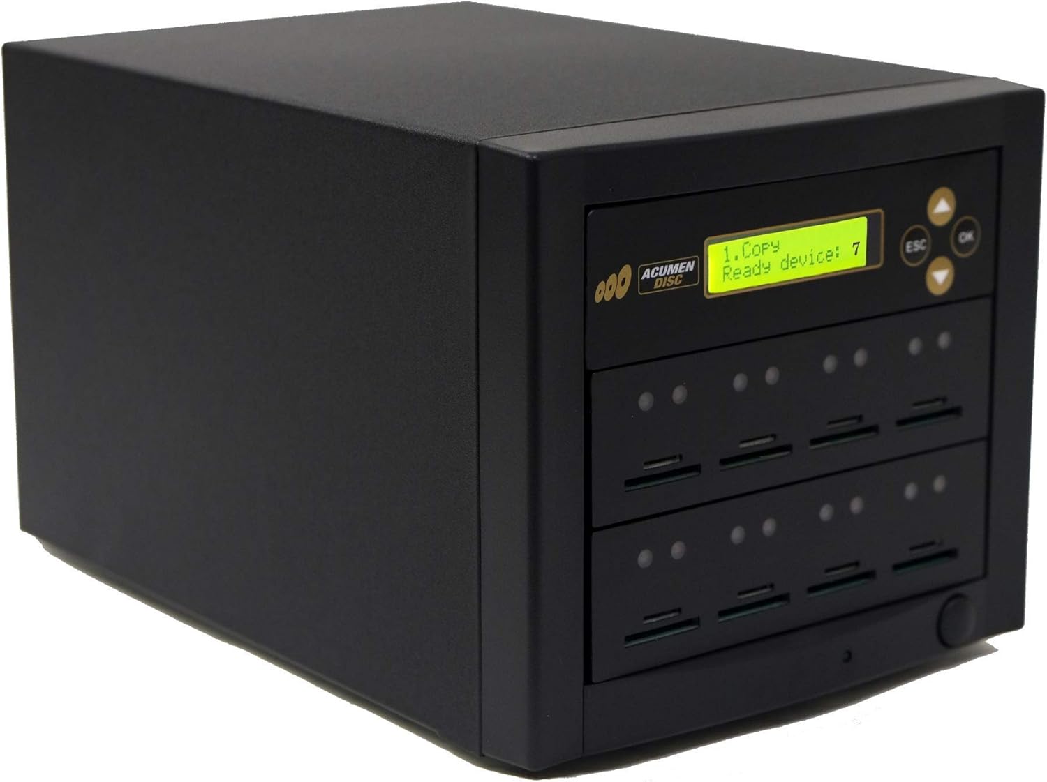 Acumen Disc 1 to 7 SD Duplicator - Multiple Secure Digital & MicroSD SDHC SDXC Micro Flash Drive Memory Card Copier & Sanitizer (DOD Compliant) System - 35mb per Seconds