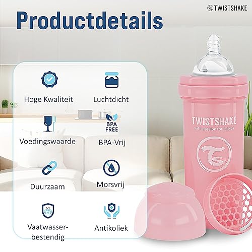 Miniatura 3 de Twistshake Biberones anticólicos – Biberones prémium de 8.8 fl oz/8 onzas con recipiente de almacenamiento de leche de 3.4 fl oz para una