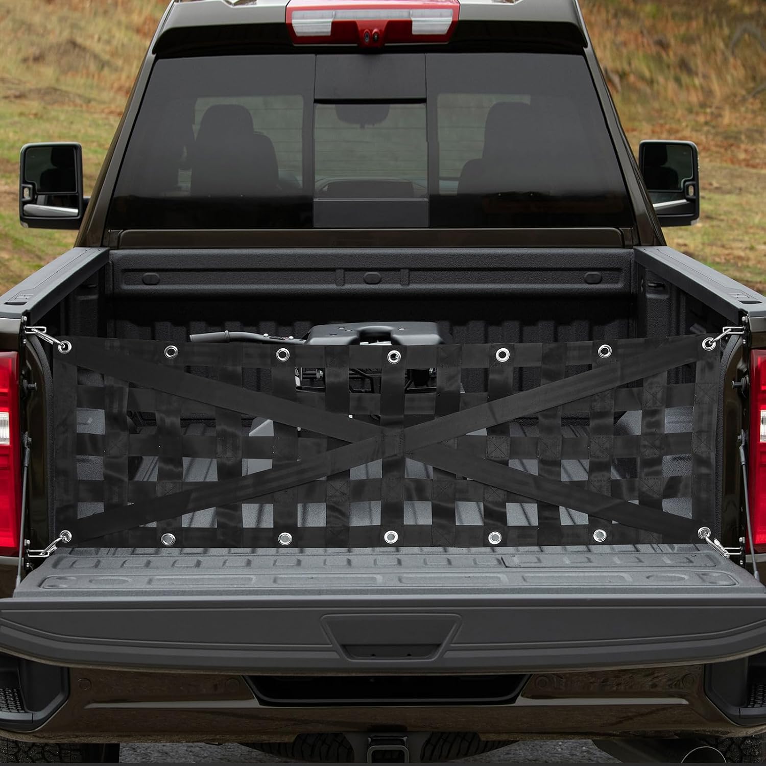 GADFISH Heavy Duty Tailgate Net for Truck Bed, Cargo Net Durable Truck Bed Extender Tailgate Cargo Net with 4 Adjustable Buckle Straps, Perfect for Trailer, Pickup, Boat, Jeep, SUV(54"x17.7")