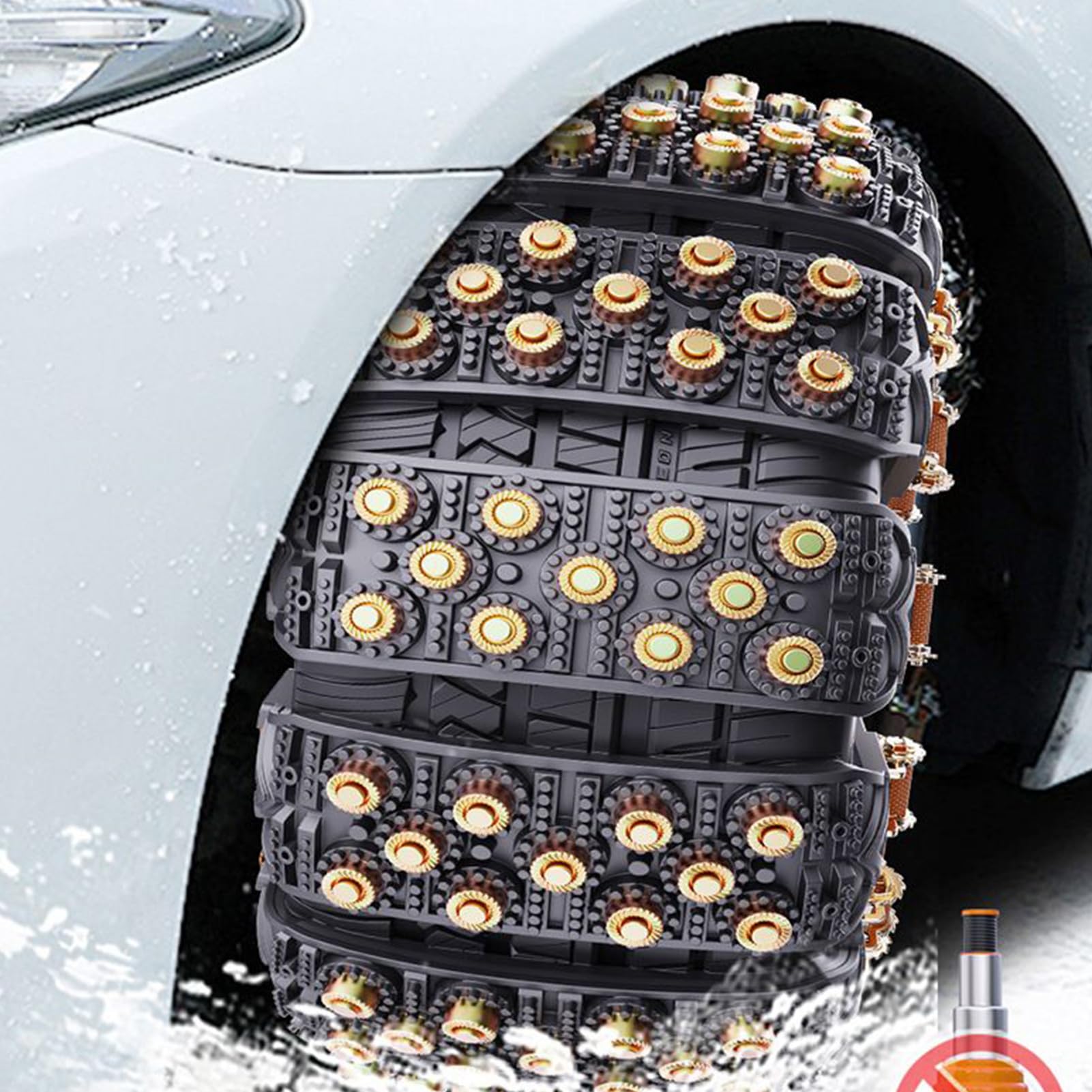 Catene Da Neve Per Camion Cinghie Per Montaggio In 5 Secondi | Adatte Per Ruote Da 165-265 mm Catene Antiscivolo Per Auto Per Trazione, Neve, Fango, Sabbia, Ghiaccio, SUV, Rimorchio