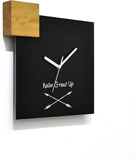 Modern Square Black Aluminum Wall Clock - Fiber Laser Engraving - Never Grow Up - Girl Boy Room Decor - Classroom Decor - Baby Shower Gift