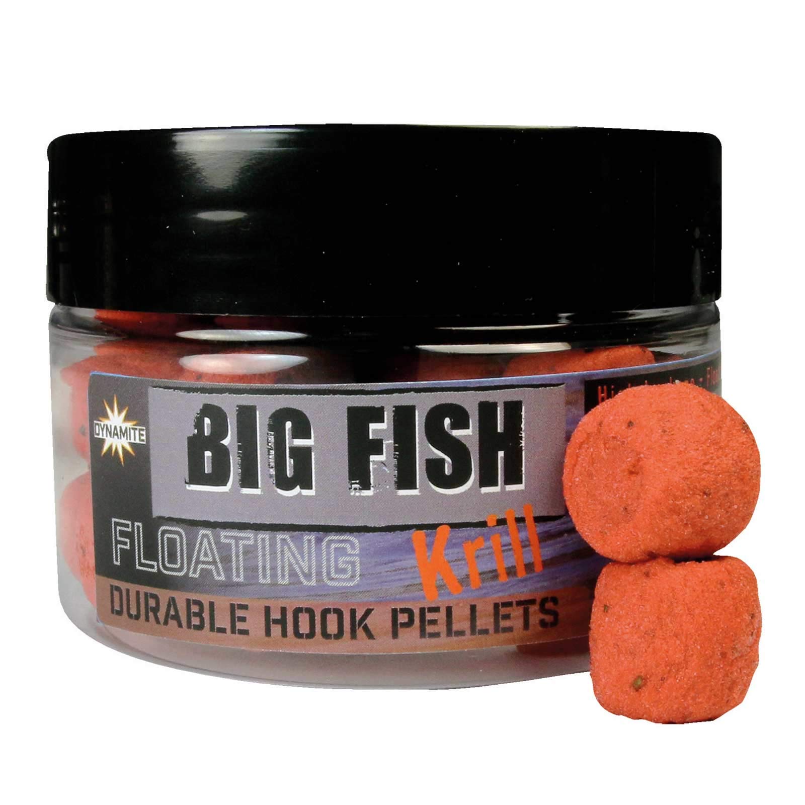 Dynamite Baits Big Fish Floating Durable Hookbait Pellets 12mm (Krill: Orange)