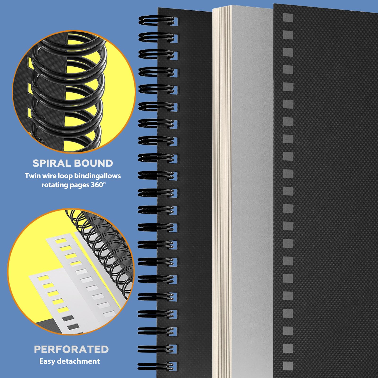 2A4 Sketch Books, Hardcover Spiral Bound 100gsm Drwaing pad,160 Sheets /320 Pages Sketch Pad,Natural White Drawing Paper - Image 4