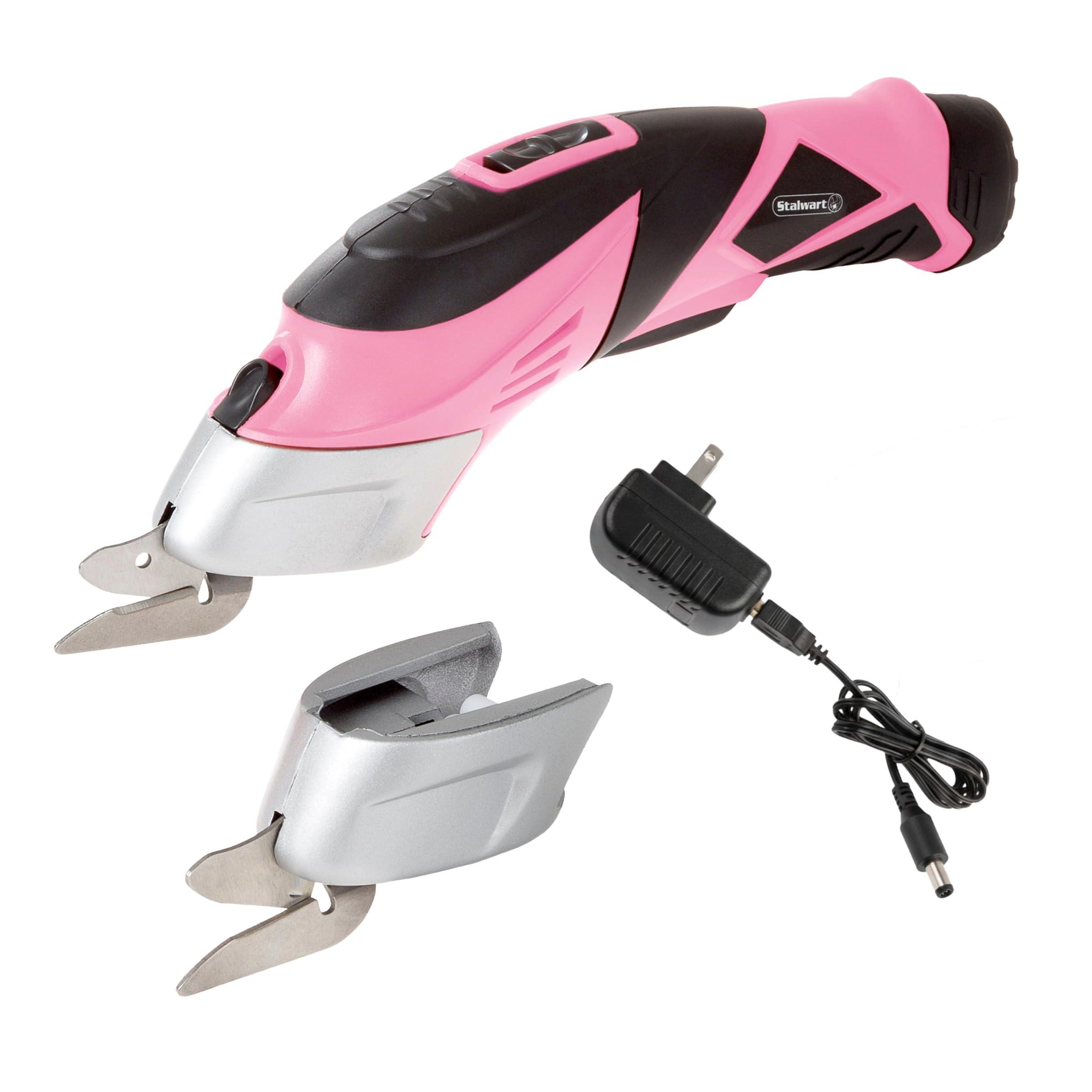 Cordless Electric Scissors with Two Blades – Fabric, Leather, Carpet, Cardboard and Box Cutter – 3.6V Lithium-Ion Rechargeable Battery by Stalwart (