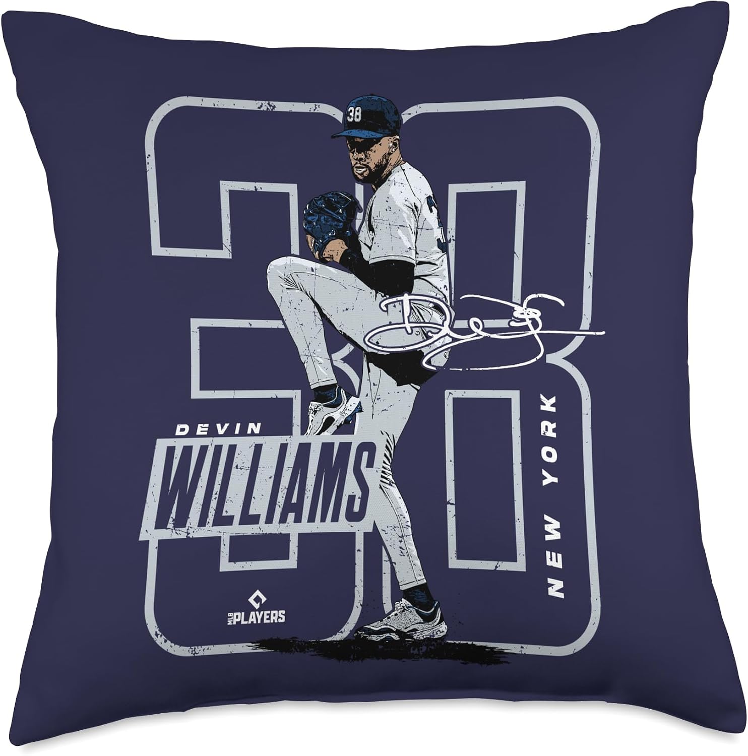 Devin Williams | New York Y MLB Baseball Player | MLBDWI202M Throw Pillow
