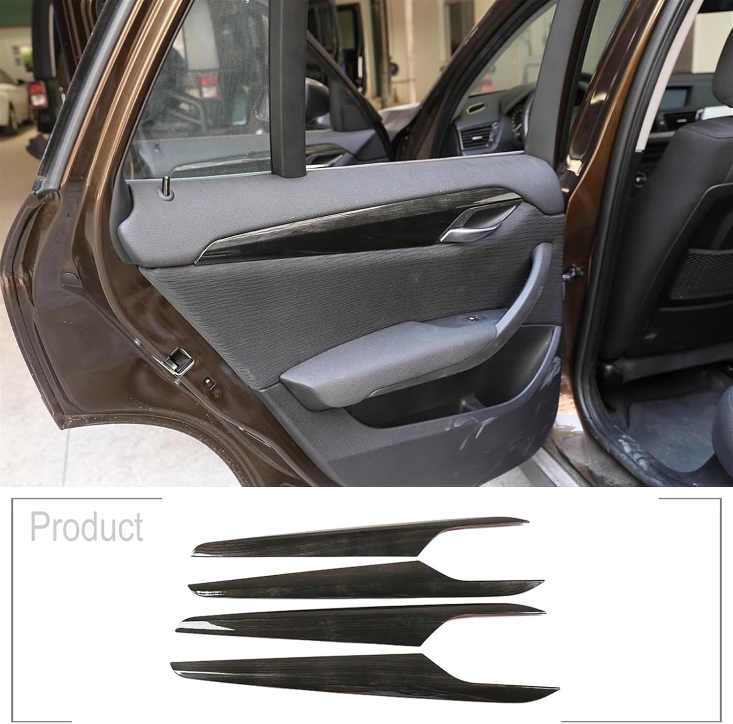Auto Styling Car Interior Door Decoration Panel Cover Trim ABS Chrome for bmws X1 E84 2011-2015 Sticker Accessories(Carbon Fiber)