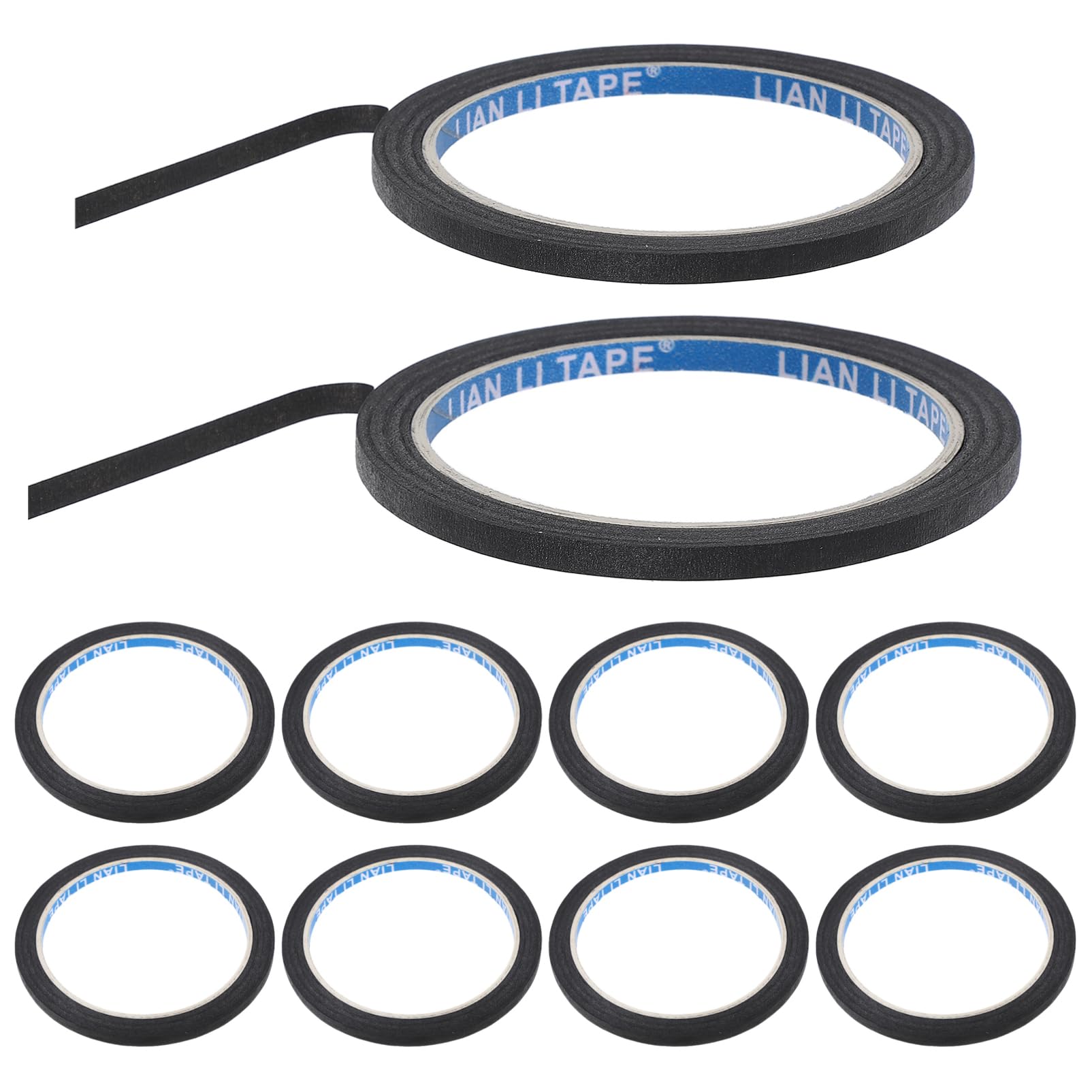 SOLUSTRE Masking Paper Adhesive 10 Rolls Black for Automotive Painter Paper Roll DIY Craft