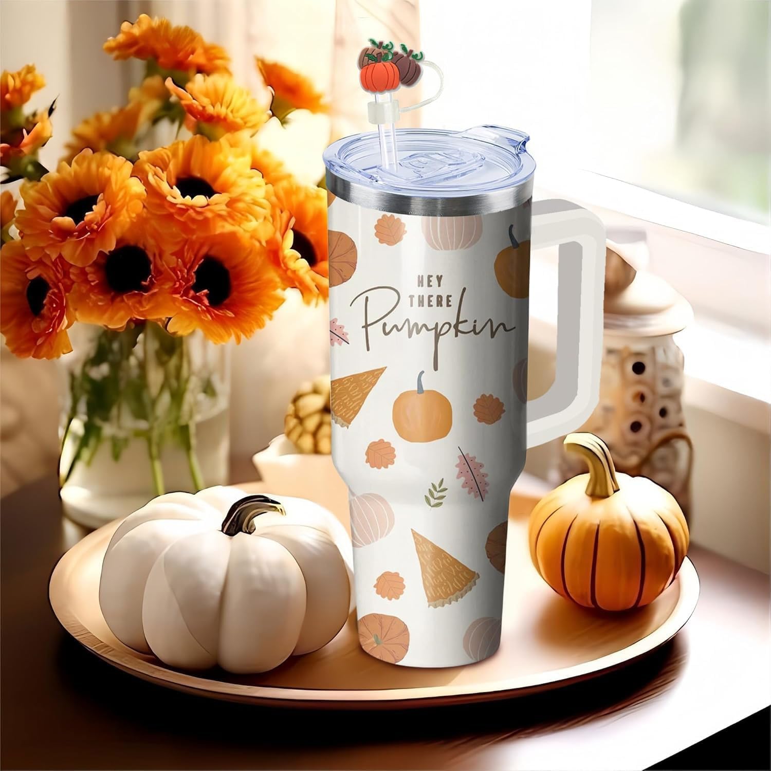 9pcs Fall Toppers for Stanley Cup - Thanksgiving Autumn Straw Covers 10mm Drinking Tip Covers for Stanley Cup Accessories - Image 7