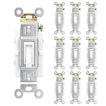 BAOMAIN 15A 3-Way Toggle Light Switch UL Certified 10-Pack