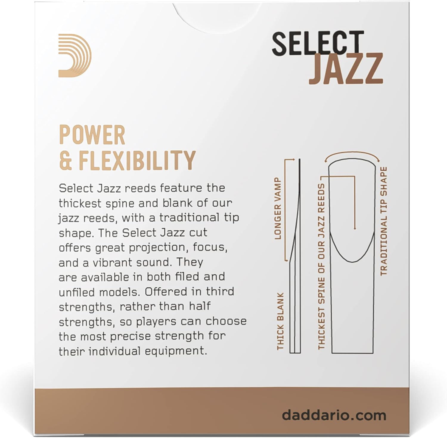 D'Addario Woodwinds Select Jazz Soprano Sax Reeds, Unfiled, Strength 4 Soft, 10-pack
