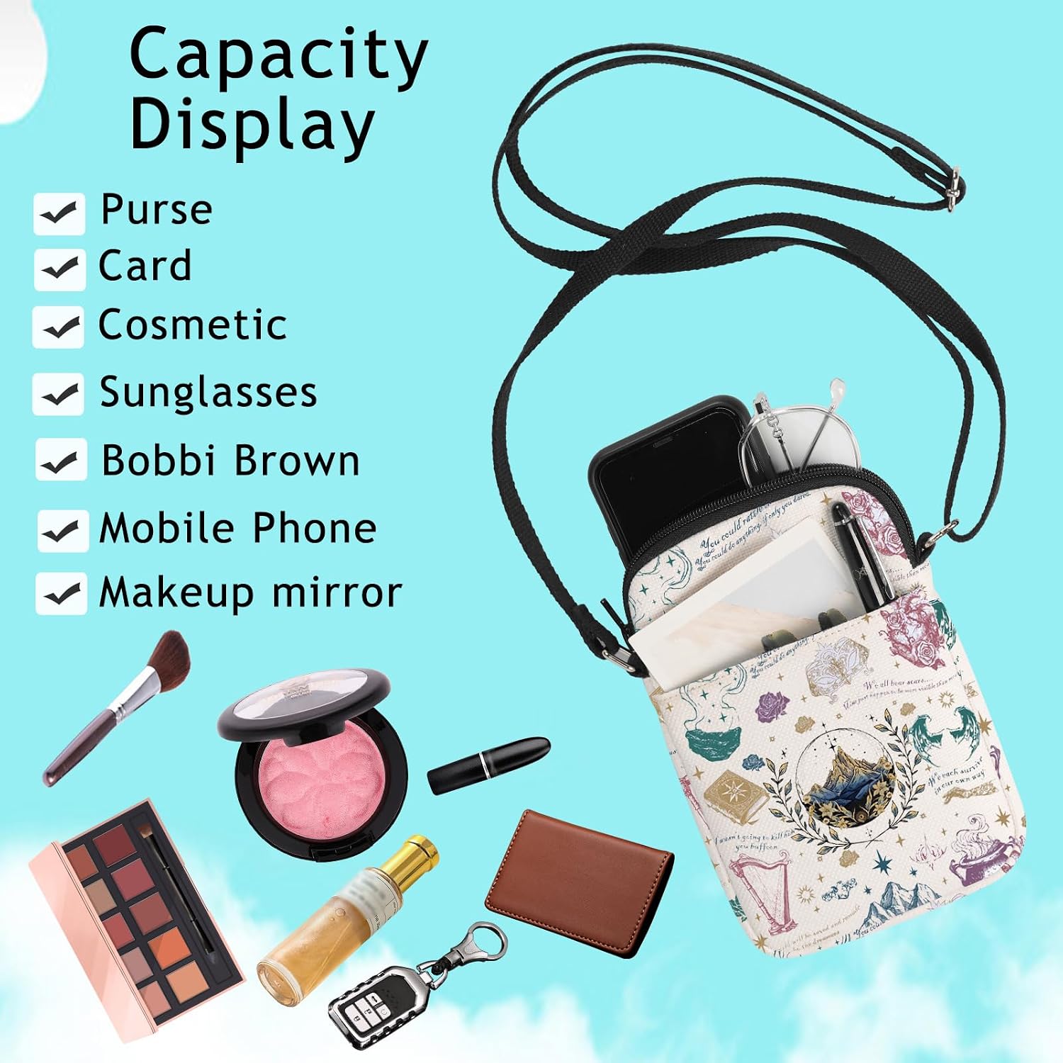 G2TUP Fantasy Books Crossbody Bag Bookish Gift You Could Rattle Night Shoulder Bag Bookish Lover Merch