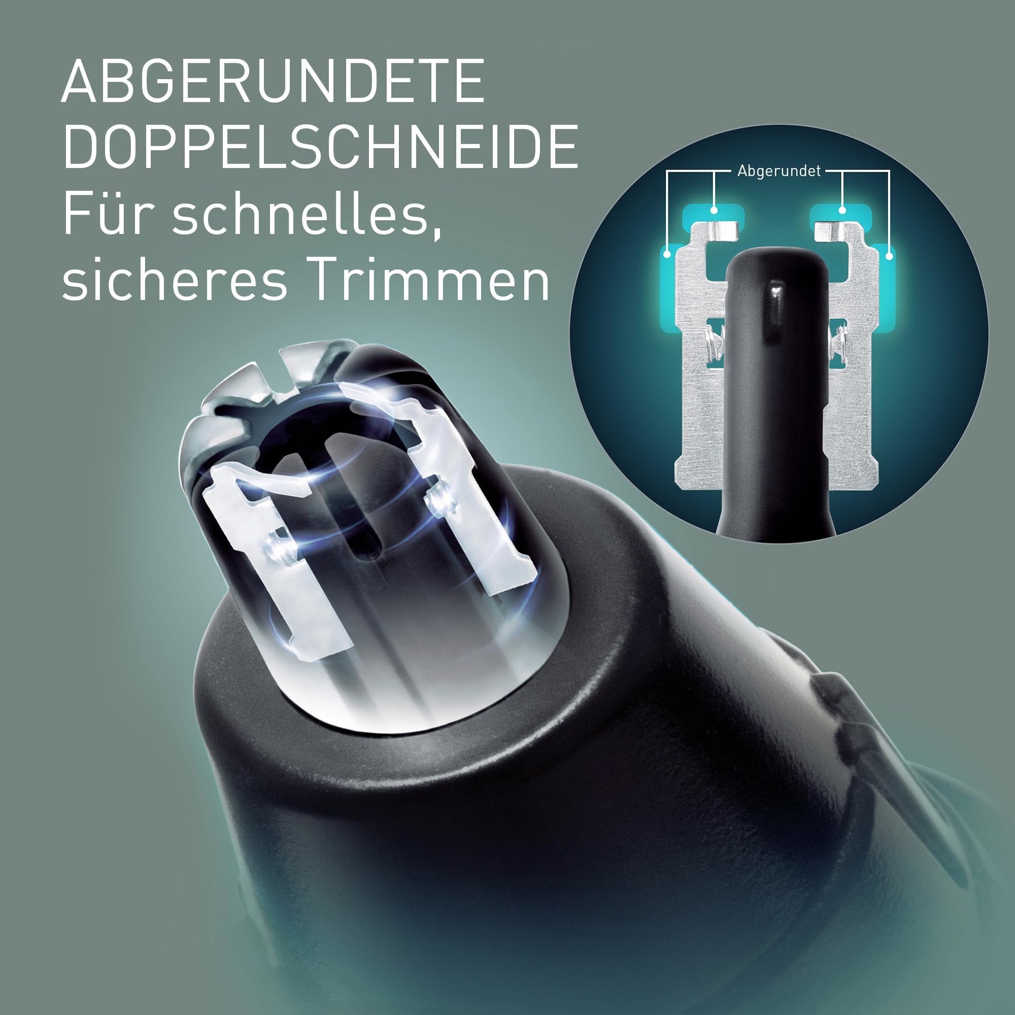 Panasonic ER-GN300-K503 Nasenhaarschneider für Männer, Premium-Elektrorasierer, Nasen-, Ohren- und Augenbrauen-Trimmer, wasserdicht, batteriebetrieben, Schwarz