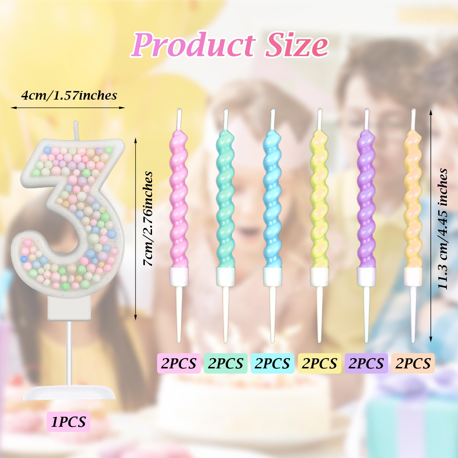 Geburtstagskerze Mit Bunten Perlen – Süßes Macaron-Design Für Den 9. Geburtstag