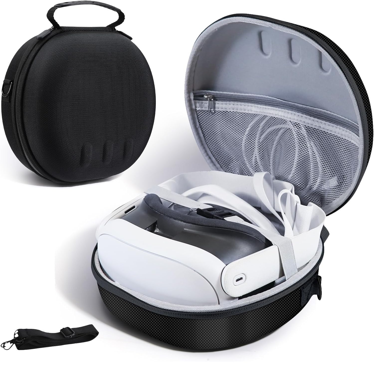 TMG Carrying Case Compatible with Oculus Meta Quest 3 VR Headset, Hard Travel Case with Mesh Pocket & Customized Storage Space for Quest 3 Accessories-Black (B0CQCKCQZH) Amazon Price History, Amazon Price Tracker