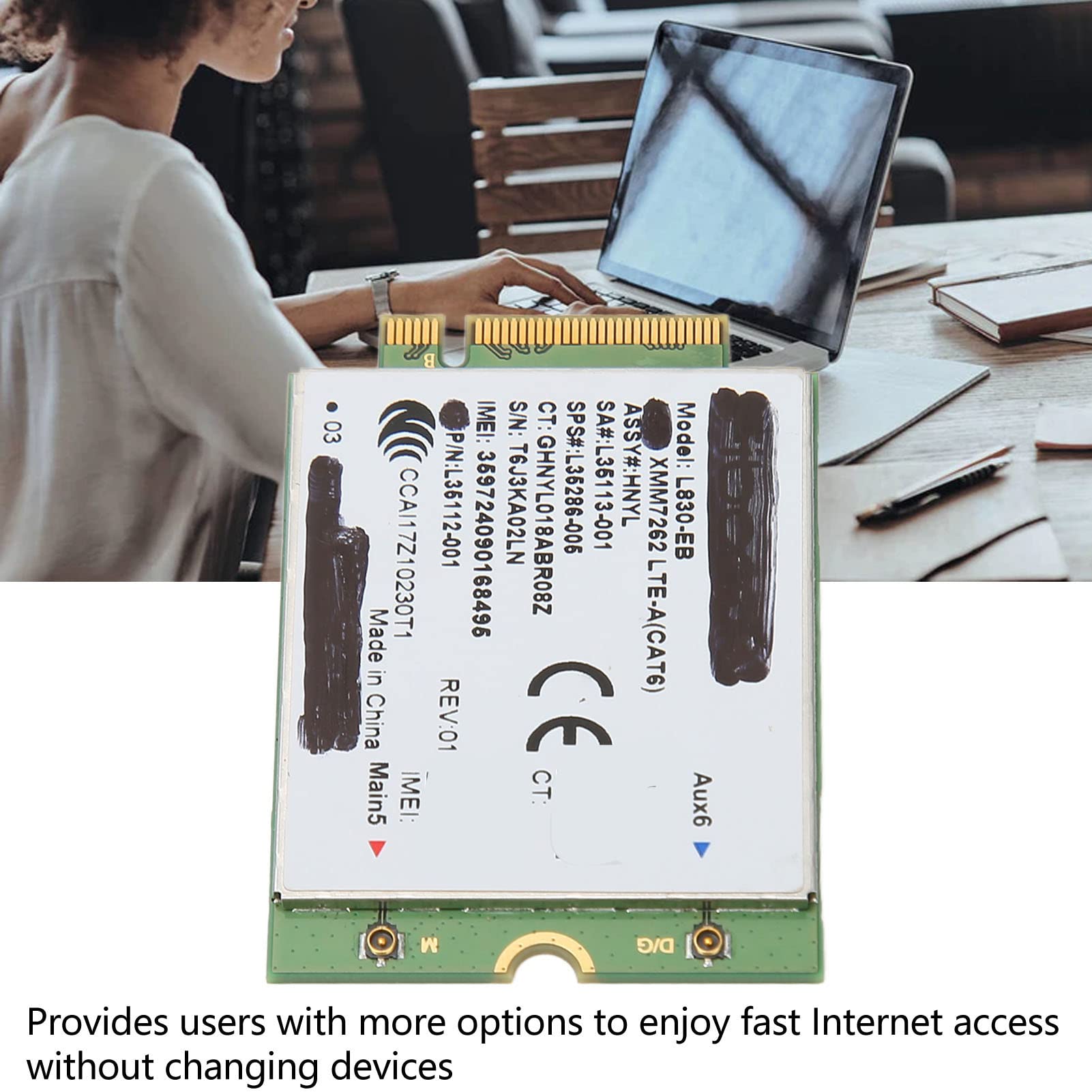 ASHATA L830 EB 4G Module Network Card, M.2 Network Card for HP 640 650 G5 840 846 850 G6 X360 830 4G LTE Network Card Module Adapters 300Mbps for PC Laptops