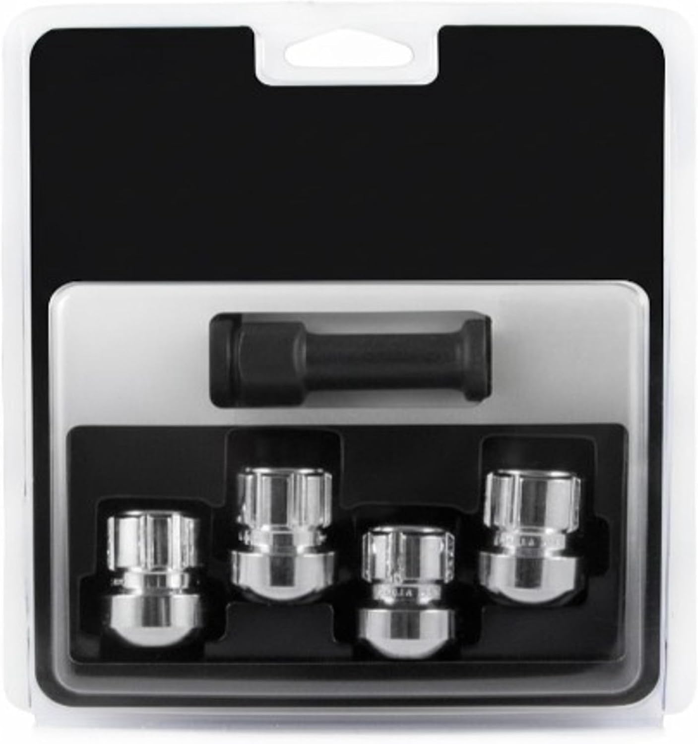 38641N Wheel Lock | Lug Nut Lock | 14mm x 1.5 Thread | Ball Seat | 0.945 in Overall Length | 7/8 in Hex | Chrome Plated Steel | Pack of 4 with Key | Compatible With 2007–2025 Toyota Tundra
