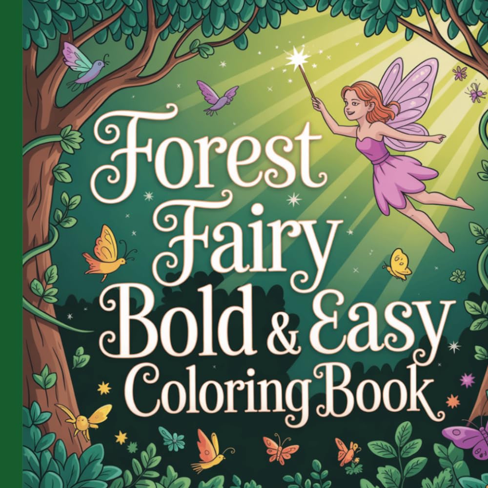 Forest Fairy Bold and Easy Coloring Book