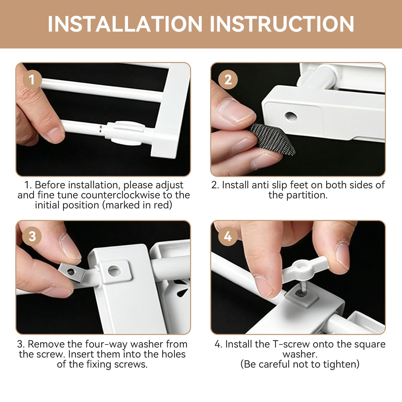 HERCHR scaffale in tensione con aste estensibili per armadio, Estensibile Telescopici Scaffal per Camera da Letto Bagno Cucina, Multifunzionale (38-60cm)