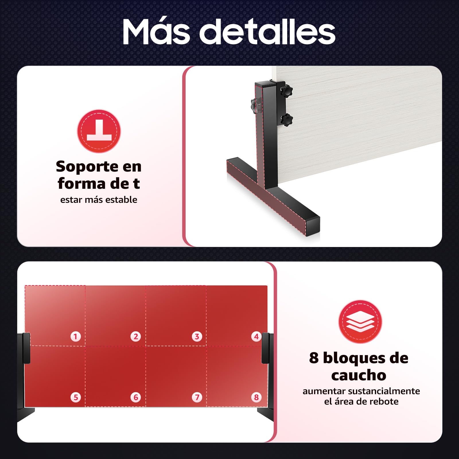 Tabla de Ping Pong para Retorno y Rebote - Mesa Vertical para Casa, Gimnasio, Interior y Exterior