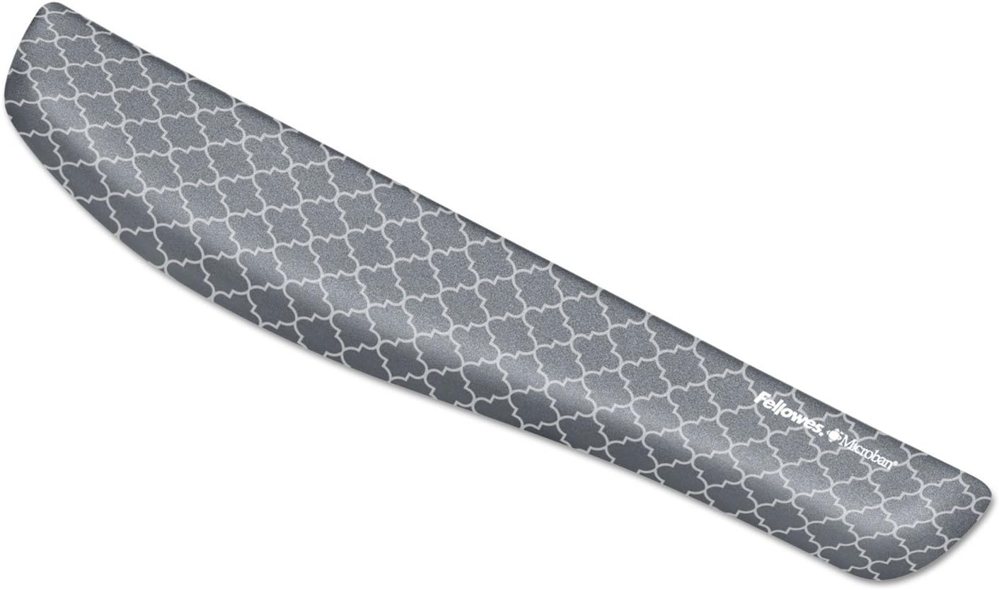Fellowes PlushTouch Keyboard Wrist Rest 18 1/8 x 3 3/16 x 1 Gray/White Lattice FEL9549801