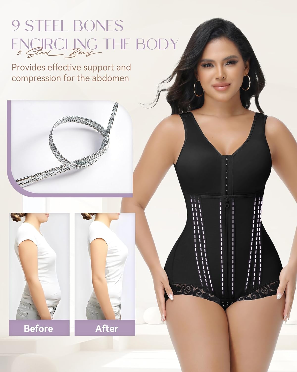 SHAPSHE Fajas Colombianas Moldeadoras Post Surgery Stage 1/2/3 High Compression Garment Full Body Shaper for Women - Image 3