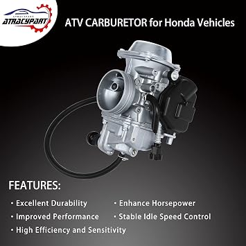 Carburetor Carb for 1993-2000 Honda Fourtrax 300 TRX300FW, 1986-1987 Fourtrax TRX 350, 1997-2004 Foreman TRX400FW 400, 98-04 Foreman 450 TRX450FE/FM/S/ES, 00-06 Rancher 350 TRX350