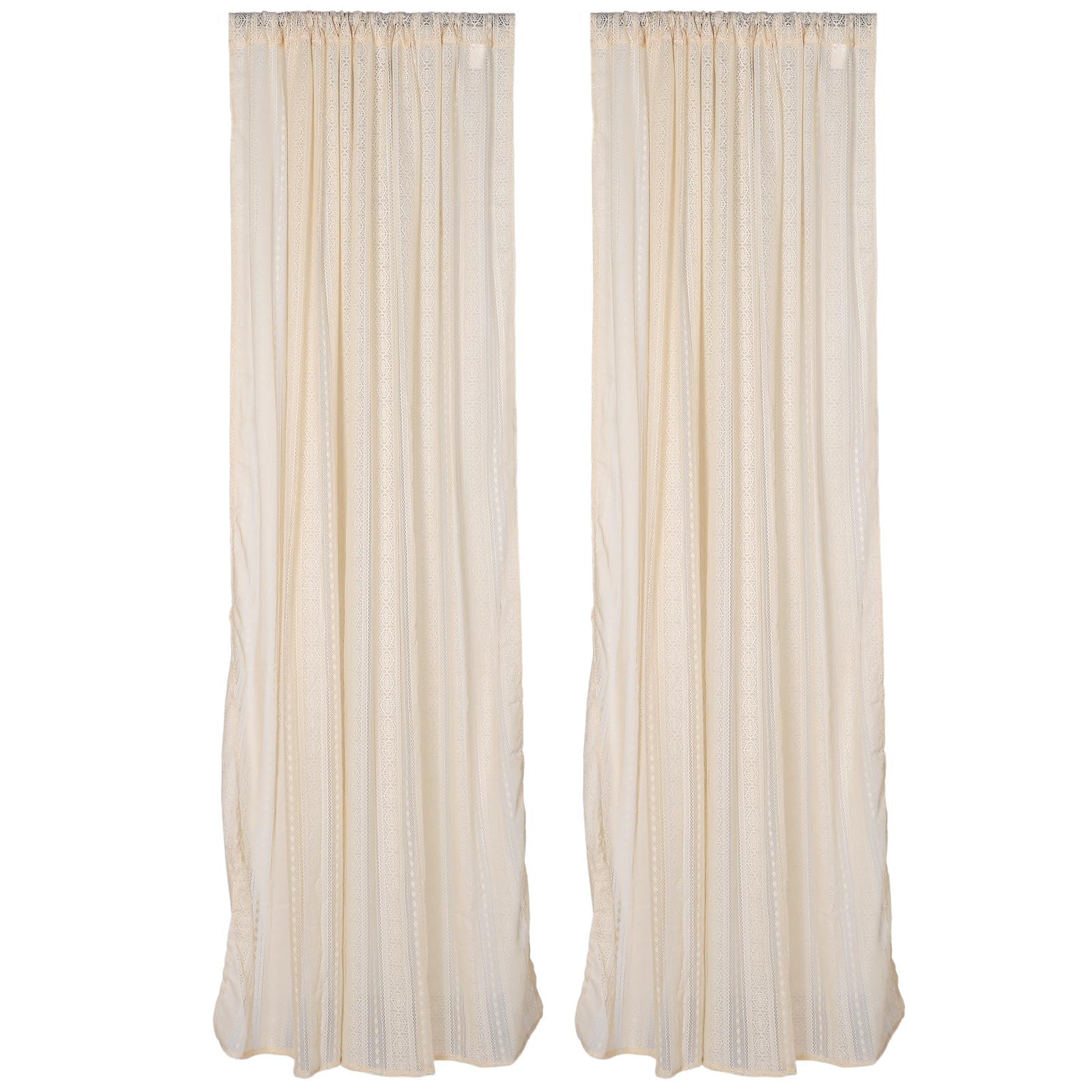 Rideaux brodés avec filtration légère lot de 2 voilages transparents