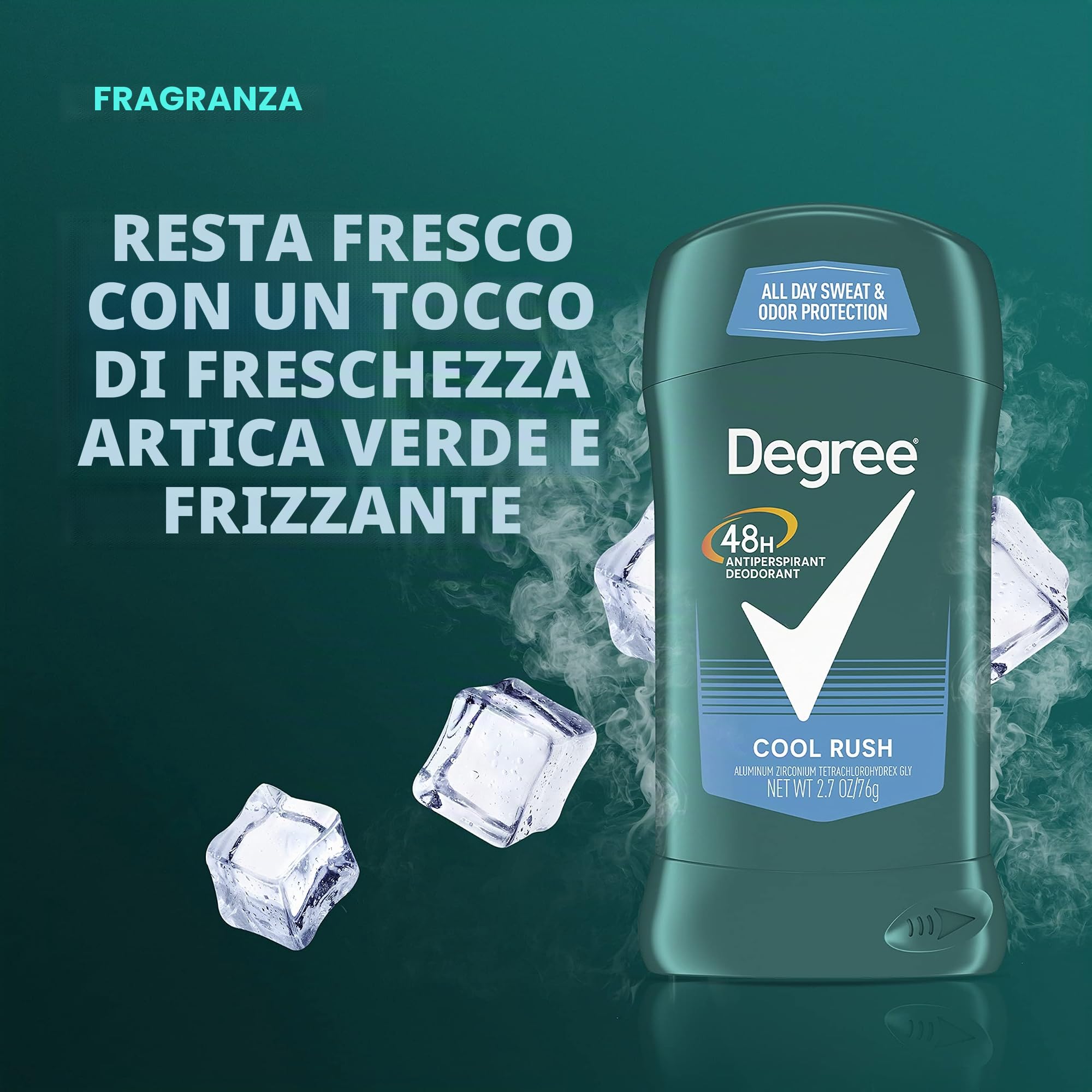Degree Men Dry Protection Antiperspirant & Deodorante, Cool Rush 6 Pack of 6 by Degree Men