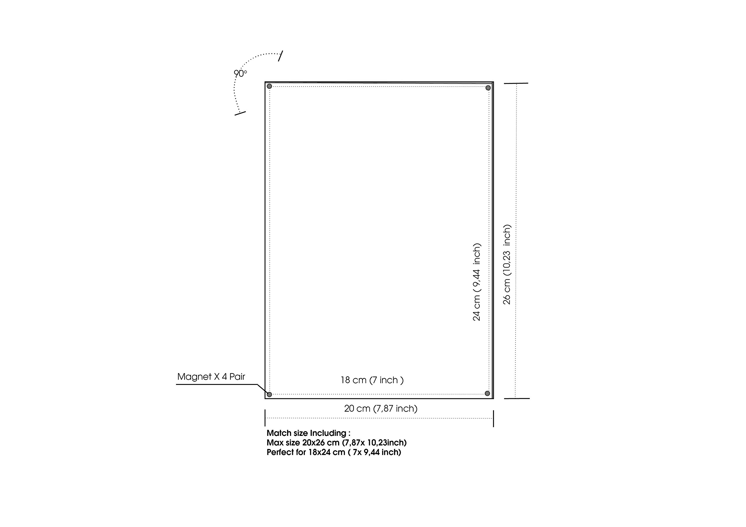 cornice portafoto in plexiglass, cornice trasparente magnetica decorativa 20 x 26