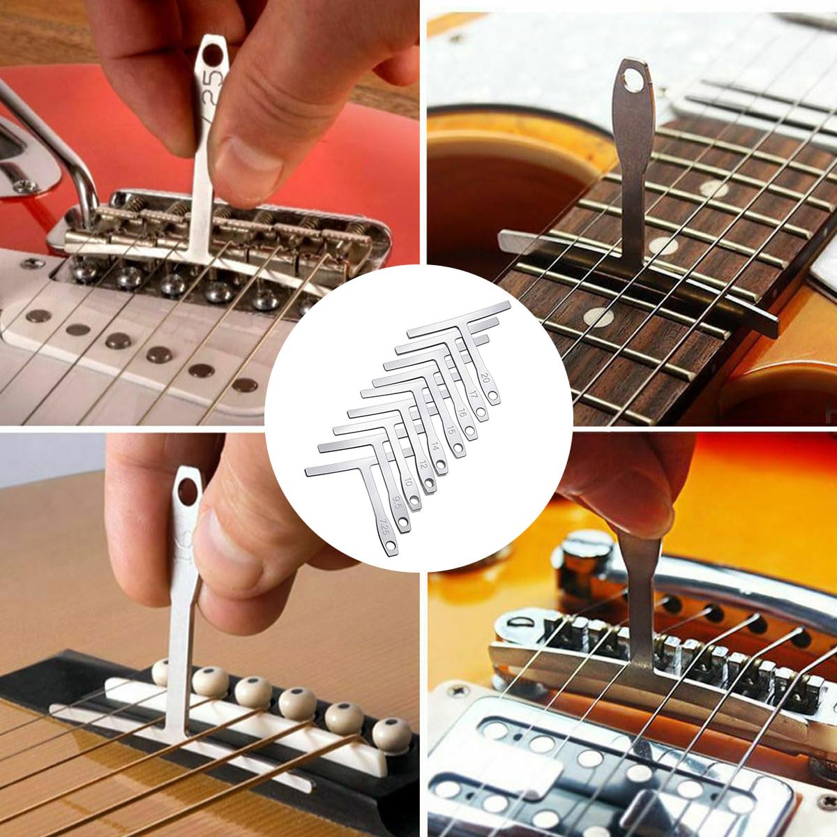 Radius Gauge Chitarra Strumento Liutaio Misura Calibri Universali per Raggi