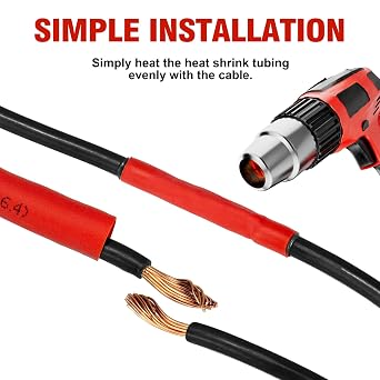 Sanuke 230PCS Heat Shrink Tubing Kit, 3:1 Ratio, Black & Red | Electrical Adhesive Lined Dual Wall Tubes, Waterproof Marine Grade Industrial Wire Shrink Tubing 6 Sizes from 1/8''-3/4''