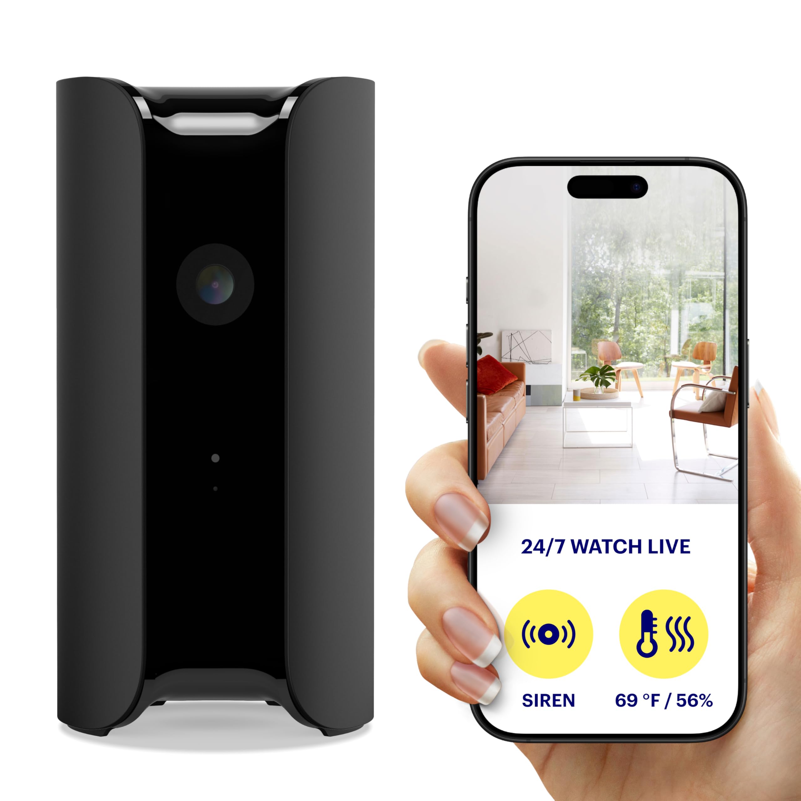 Canary Pro Indoor Home Security Camera 1080p HD WiFi IP | 24/7 Watch Live Video, Siren, Climate Monitor, Motion Alerts, Two-Way Talk, Night Vision, 10x Zoom, Private Mode, Works with Alexa and More