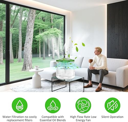 Miniatura 7 de Purificadores de aire de agua para el hogar, difusor de aroma para lavadora de aire, humidificador de lavado de filtro de aire, aceites esenciales