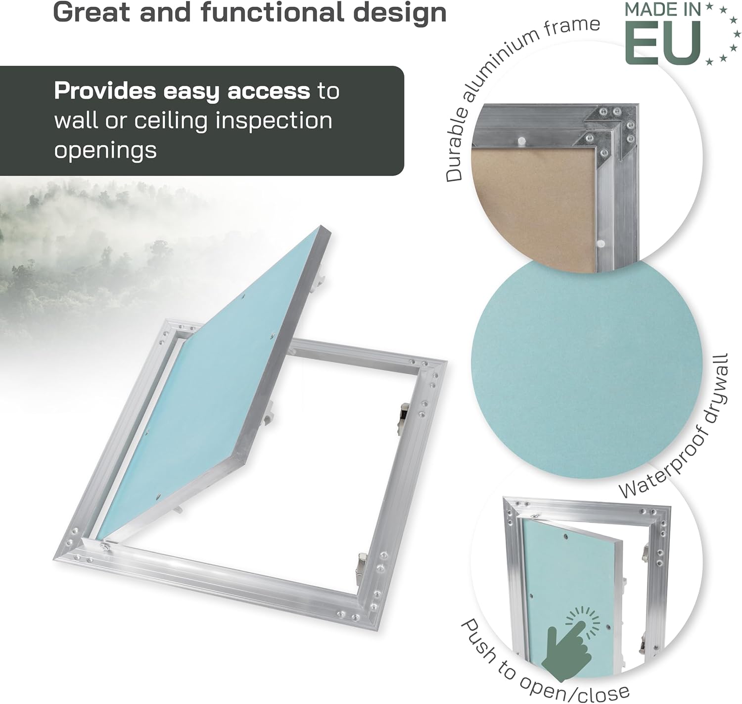 Vent Systems 12" x 12" Inch Access Panel - Drywall, Wall, Electrical, Plumbing Cover Plate - Ceiling, Wall Mount Drywall Access Panel - Metal Crawl Space Door for Home, Garage, Basement, Attic