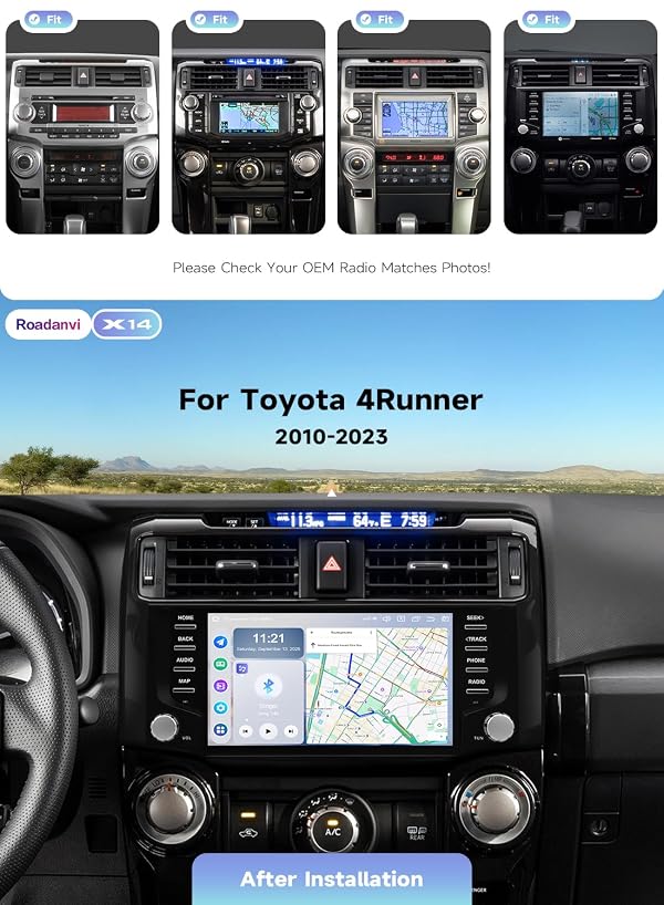 Roadanvi 9" Android 14 Head Unit for Toyota 4Runner 2010-2023, Dual Knobs by Roadanvi - Used condition - Image 2