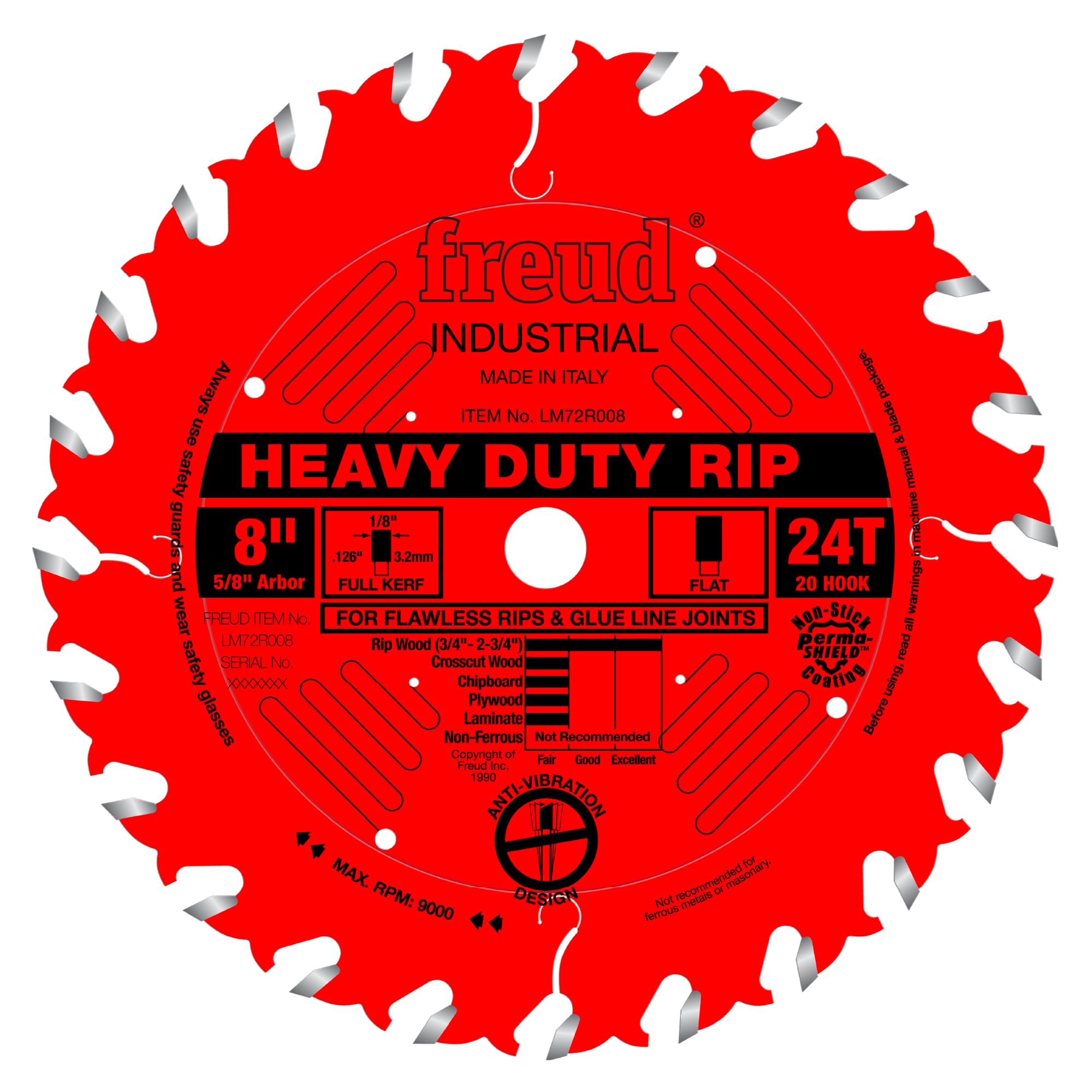 Freud LM72R008 8" Heavy-Duty Rip Blade, Multi, One Size