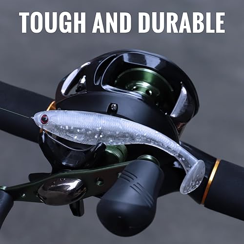 Miniatura 6 de TRUSCEND Easy Catch Pre-Rigged Soft Lures, Unique Vibrating Swim Action and Trembly Sinking Move for More Bites, Amazing Soft Swimbait for Family