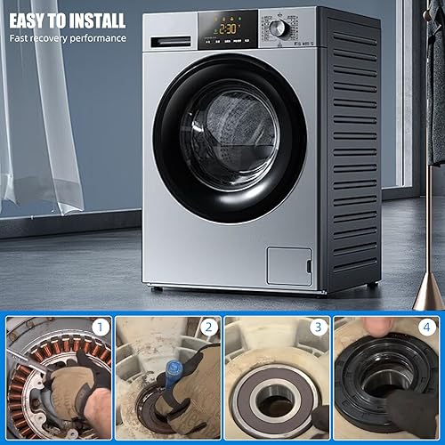 Miniatura 7 de Kit de rodamientos de arandela de carga frontal para algunos cojinetes de bañera LG y Kenmore Reemplazo MDS62058301 4280EN4001F 4280EN4001G