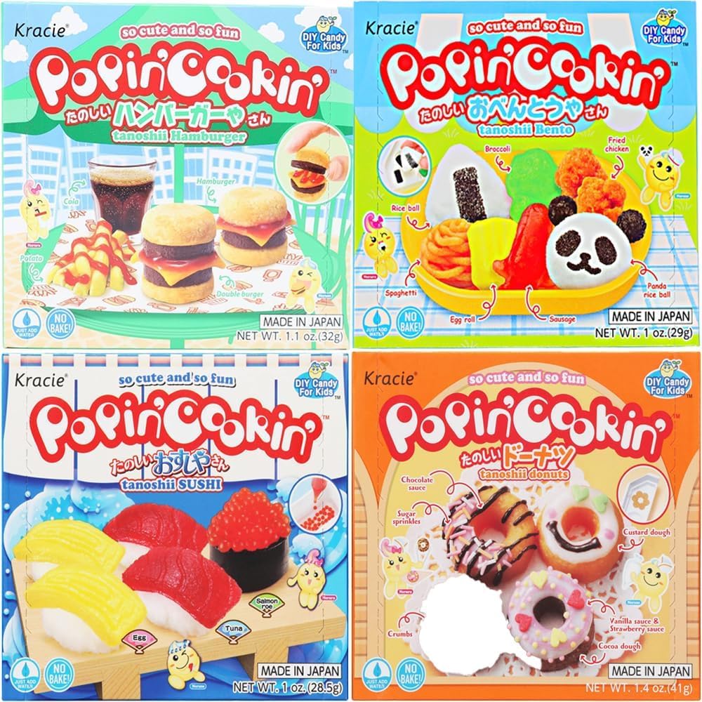 Kracie Popin' Cookin' DIY Tanoshii Candy Making Kit (4) Package Kracie Popin' Cookin' DIY Tanoshii Candy Making Kit (4) Package