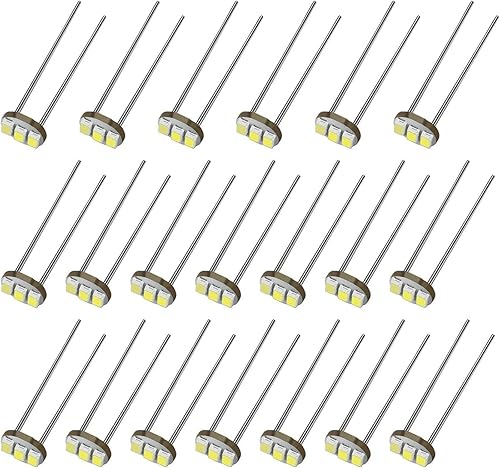 Partsam 20pcs 0.185 in-12v coche blanco mini bombillas lámparas indicador racimo velocímetro iluminación de fondo