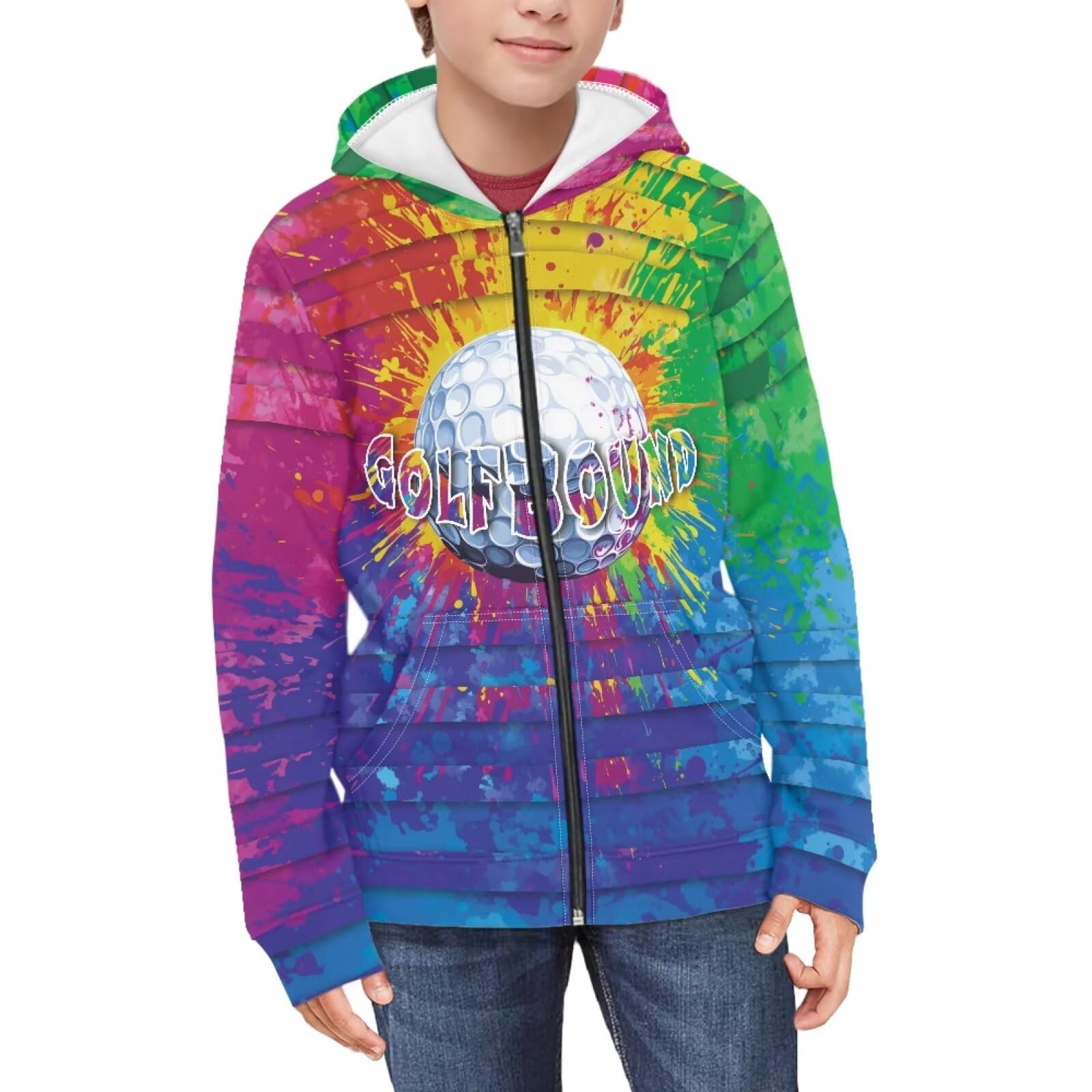 Coloranimal Unisex Girls Boys Long Sleeve Casual Hoodies &amp; Sweatshirts Tops Kids Zip Up Jacket Coat Age 6-16 Year