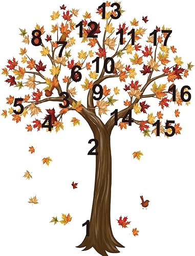 Miniatura 5 de wondever Calcomanías de pared de árbol grande de otoño, hojas de arce, pájaros, despegar y pegar, calcomanías de arte de pared para dormitorio, sala