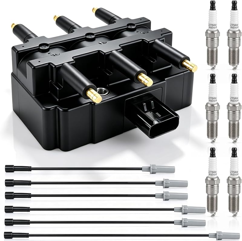 Kit de ignição partszen UF305 com bobina, velas irídio-platina XP5263 e cabos – 7 peças