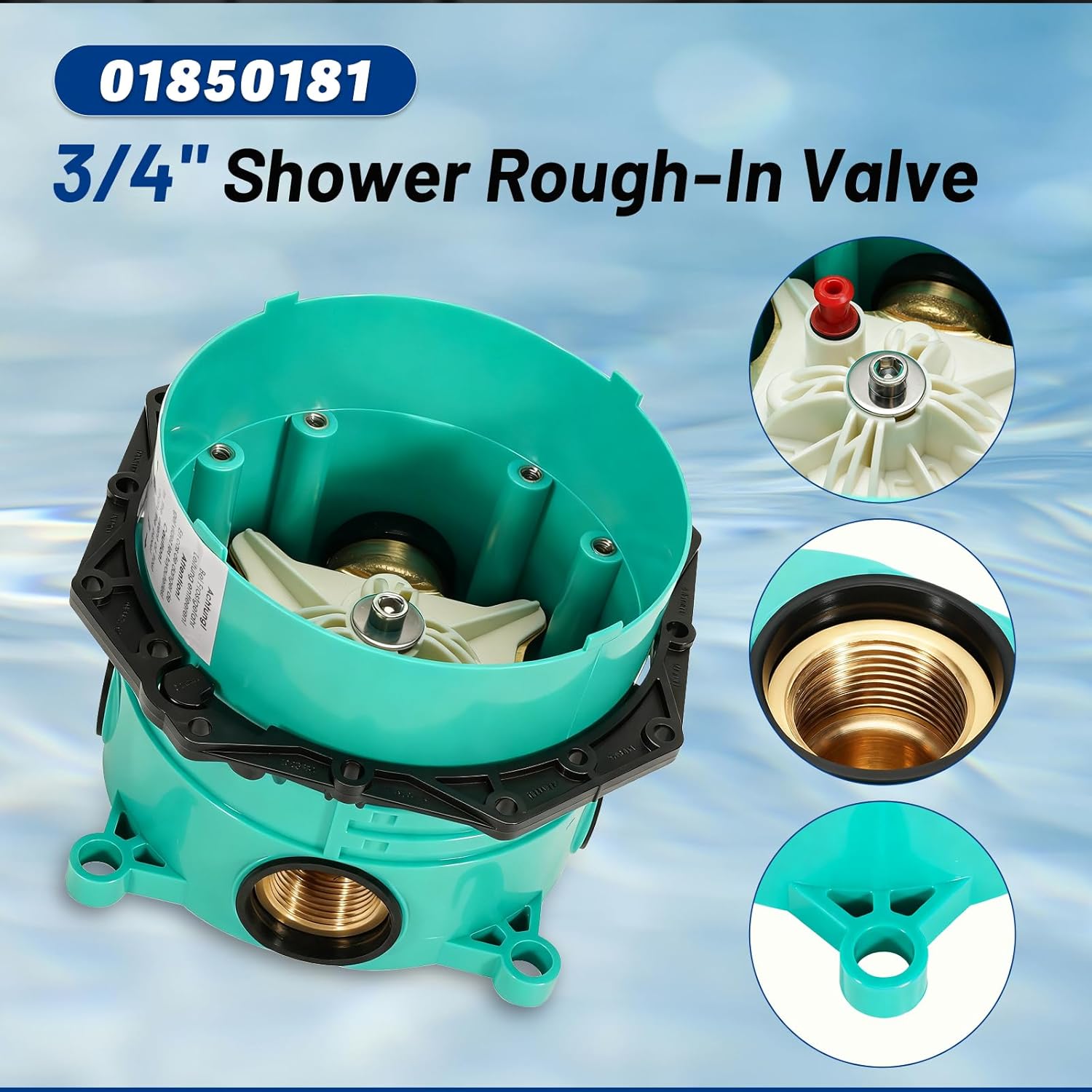 01850181 Universal 3/4" Shower Rough-In Valve Fit for All Hansgrohe Ibox Shower & Bath Tub Systems, Thermostatic & Pressure Balance Trim, Concealed Installation