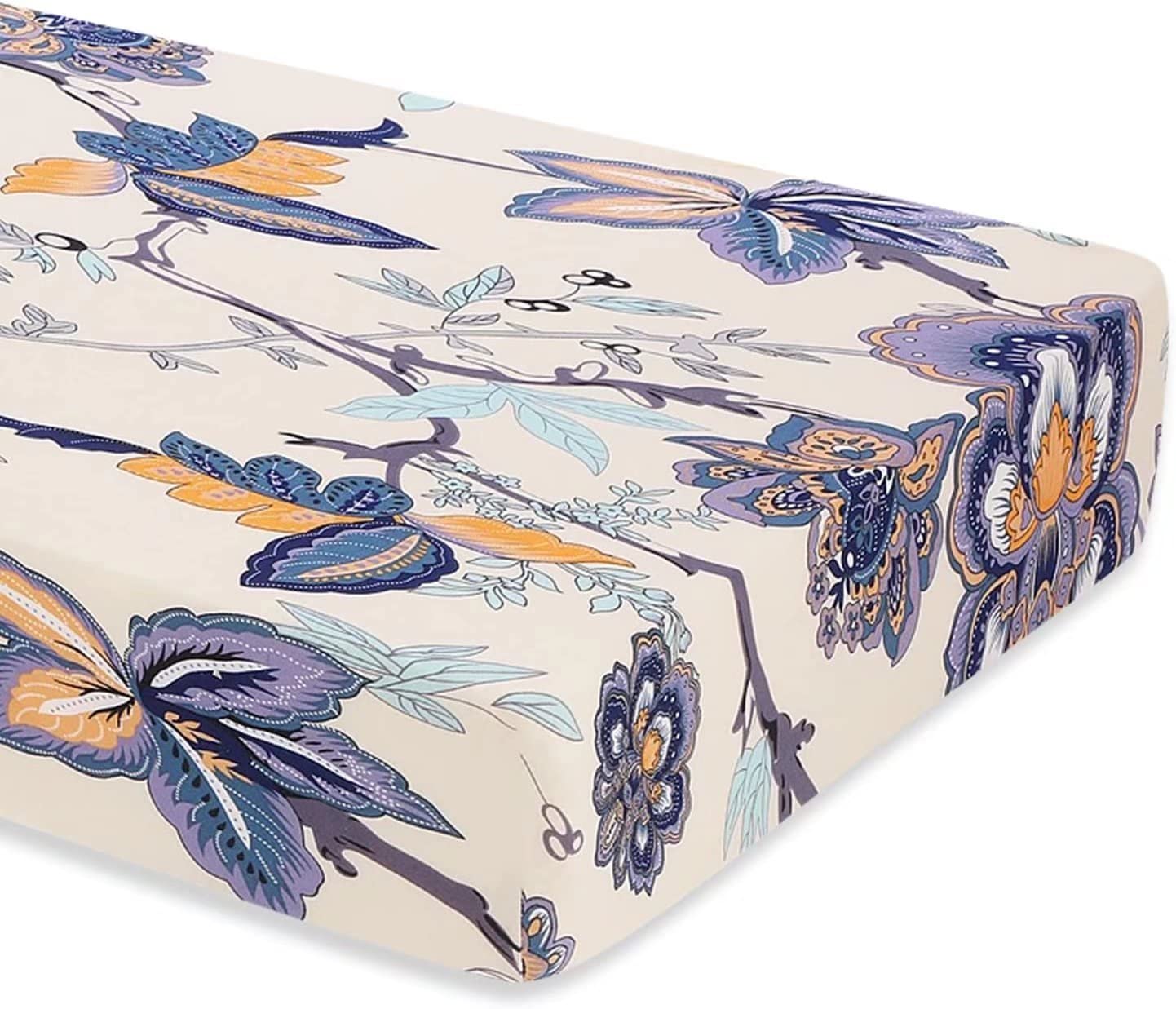 SearchI Stretch Printed Sofa Couch Cushion Covers Replacement Chair Cushion Slipcovers Stretch Sofa Seat Cover Furniture Protector Sofa Slipcover Soft with Elastic Bottom(Medium, Flower Pattern)