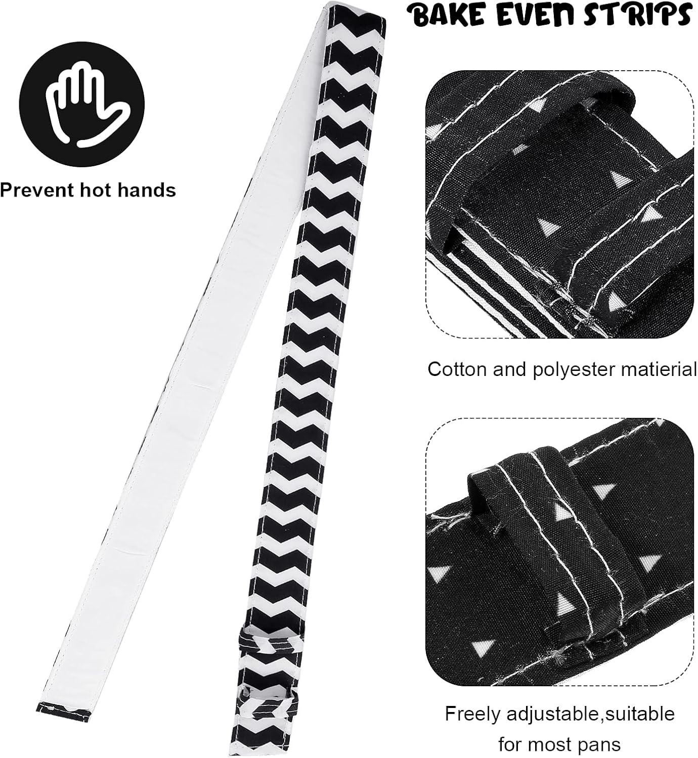 Patelai 6 Pcs Cake Strips for Even Baking, Pan Dampen Strips, Stylish Style