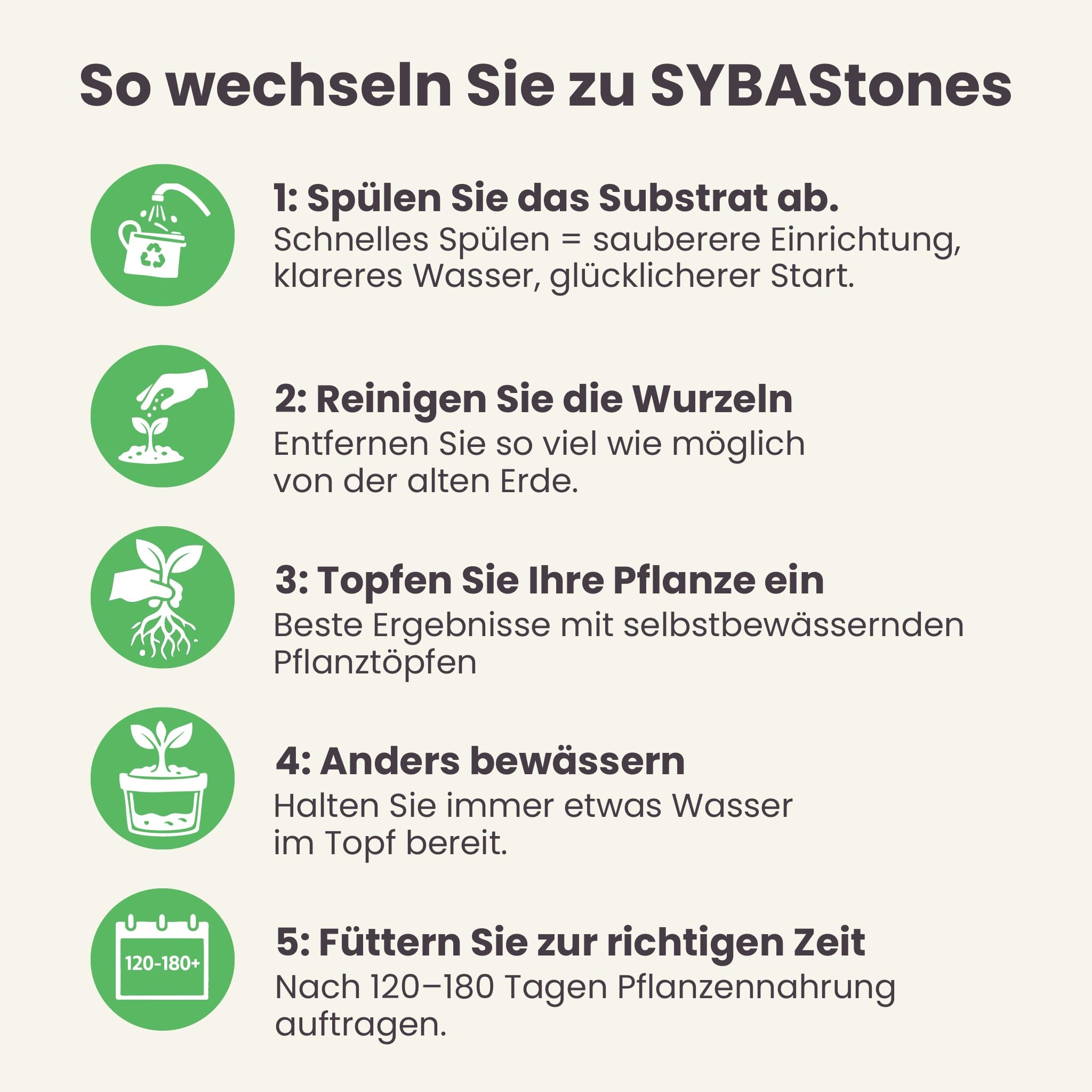 Sybotanica - Chunky Zimmerpflanzen Mineral-Mix - 5L - SYBAStones Mineralisches Substrat - 100% frei von Trauermücken - Hält jahrelang - ~180 Tage Pflanzennahrung - Für Zimmerpflanzen-Fans