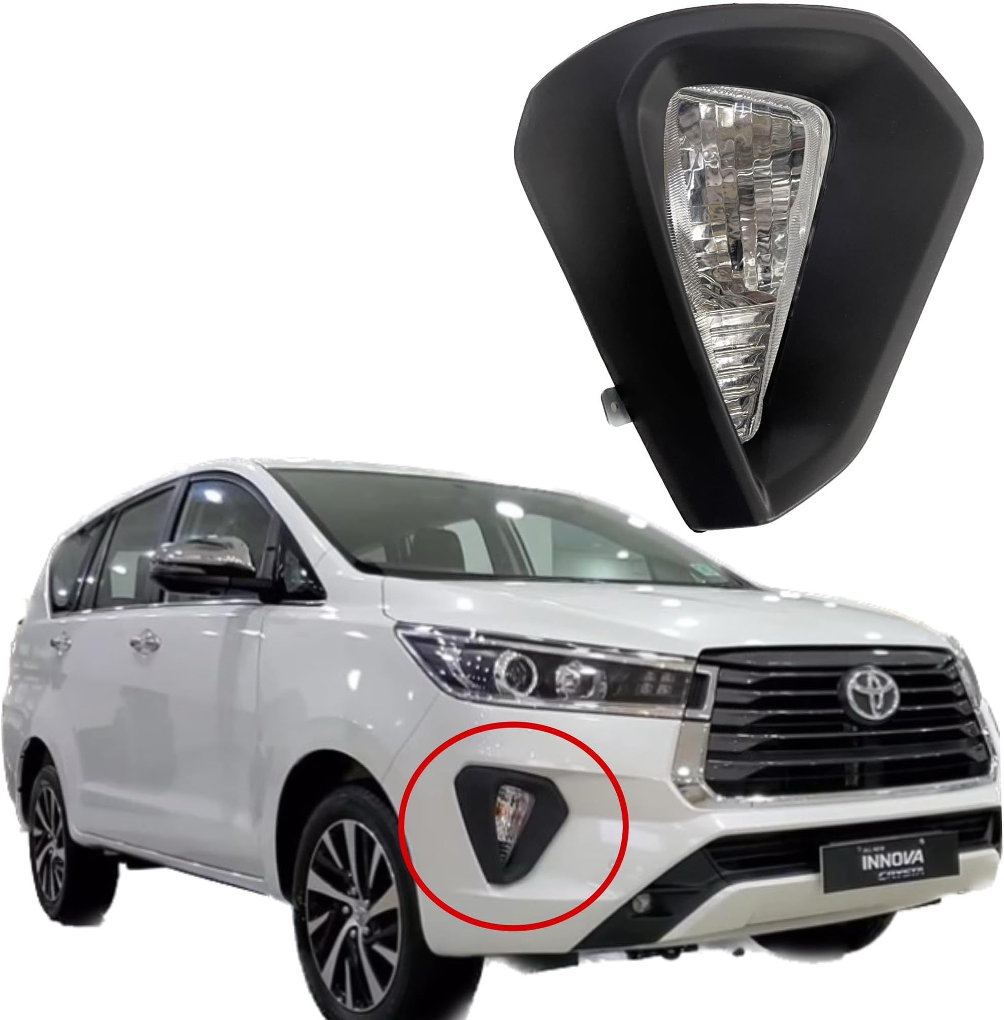 K D Front Bumper/Corner Light for Toyota Innova Crysta Type 2 New Model (Right/Driver Side) With Bezzel